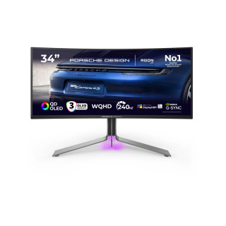 AOC Porsche PD34 écran plat de PC 86,4 cm (34") 3440 x 1440 pixels Wide Quad HD QD-OLED Noir