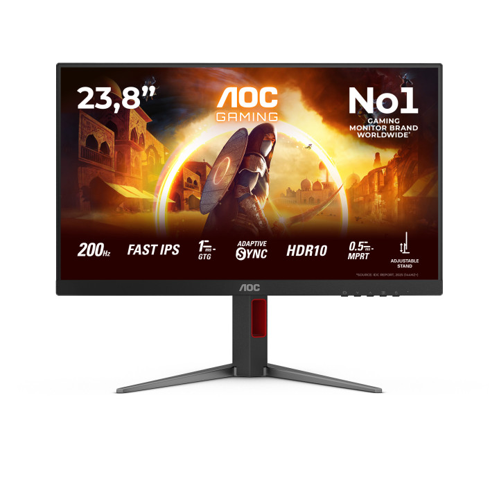 AOC G4 24G4HA écran plat de PC 60,5 cm (23.8") 1920 x 1080 pixels Full HD LED Noir, Rouge