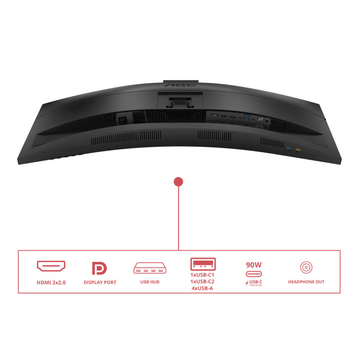 AOC CU34E4CW/75 écran plat de PC 86,4 cm (34") 3440 x 1440 pixels Noir