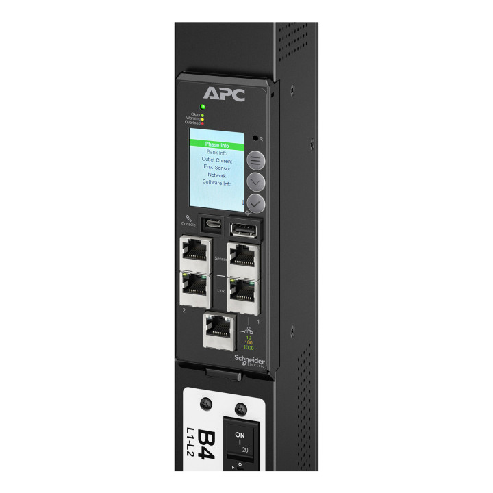 APC Rack PDU Advanced Gen 2, Mesuré,3P, 43,5kW400V63A ou 34,6kW415V60A,42 prises