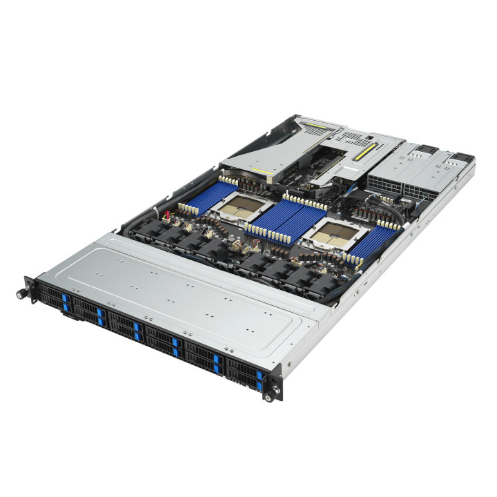 ASUS RS700A-E12-RS12U Socket SP5 Rack (1 U) Noir, Acier