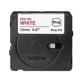 Brother BTAG-232 ruban d'étiquette Rouge sur blanc