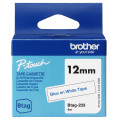 Brother BTAG-233 ruban d'étiquette Bleu sur blanc
