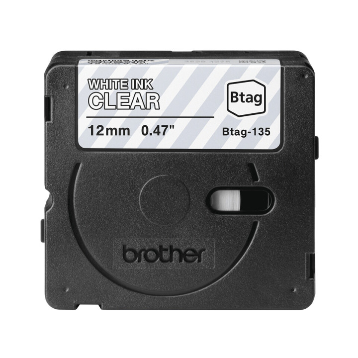 Brother BTAG-135 ruban d'étiquette Blanc sur transparent