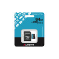 Kingston Technology Carte microSDXC Canvas Go Plus Gen4 200 Mo/s A2 U3 V30 64 Go + adaptateur