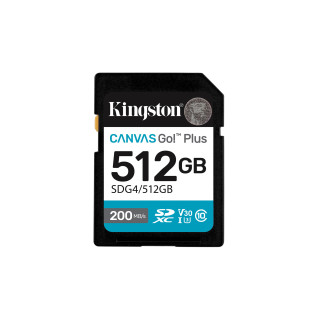 Kingston Technology Canvas Go! Plus 512 Go SDXC Canvas Go Plus Gen4 200 Mo/s C10 UHS-I U3 V30