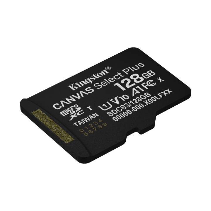 Kingston Technology 128GB micSDXC Canvas Select Plus Gen3 150R A1 (Adaptateur SD non inclus)