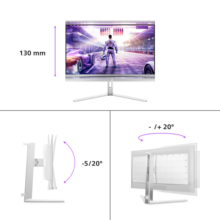 Philips Evnia 8000 27M2N8500/00 écran plat de PC 67,3 cm (26.5") 2560 x 1440 pixels Quad HD QD-OLED Blanc