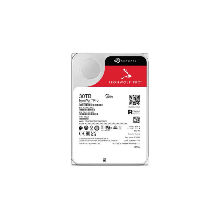 Seagate IronWolf Pro ST30000NT011 disque dur 30 To 7200 tr/min 512 Mo 3.5" Série ATA III