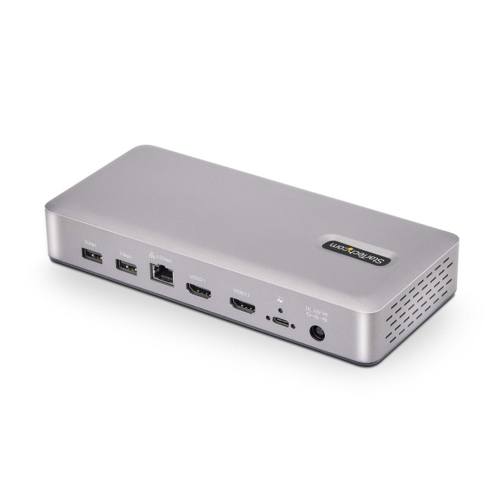 StarTech.com Station d'Accueil USB4 à 2 Écrans, Double HDMI 4K 120 Hz ou Simple HDMI 8K 60 Hz, Recharge de PC 100W, 2,5 GbE, 
