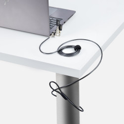 StarTech.com Antivol Universel 3-en-1 pour Ordinateur Portable, Câble de Verrouillage de 2m à Clé Maîtresse, Compatible ave
