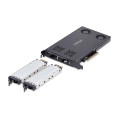 StarTech.com Double Baie M.2 NVMe SSD vers PCIe x8 avec Plateau Amovible, Bifurcation PCIe requise, Installation sans Outils, P