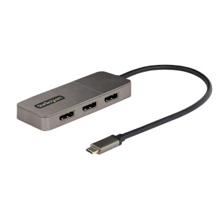 StarTech.com Adaptateur Multi-Moniteur USB-C 3 ports, Hub USB-C vers 3x DP 1.4 MST, Splitter 4K 60Hz DP pour PC, HDR, Câble Ex