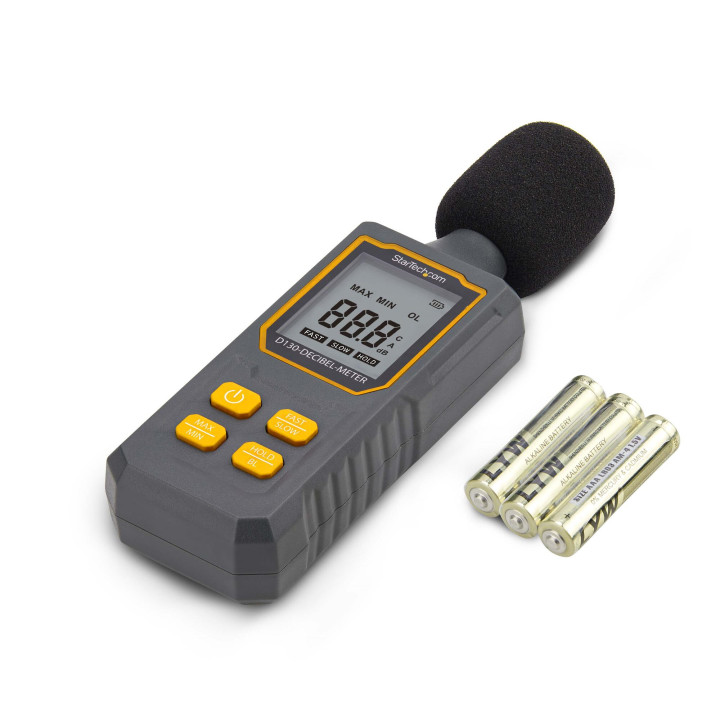 StarTech.com Sonomètre Numérique Portable avec Grand Écran LCD, Lecteur de Niveau de Bruit/Décibel pour Salle de Serveur/Bu