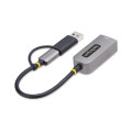 StarTech.com Adaptateur USB-C vers Ethernet avec Dongle USB-A, 10/100/1000Mbps, Adaptateur Réseau USB 3.0 vers Gigabit Etherne