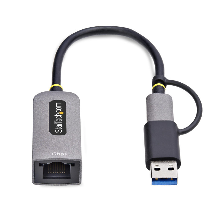 StarTech.com Adaptateur USB-C vers Ethernet avec Dongle USB-A, 10/100/1000Mbps, Adaptateur Réseau USB 3.0 vers Gigabit Etherne