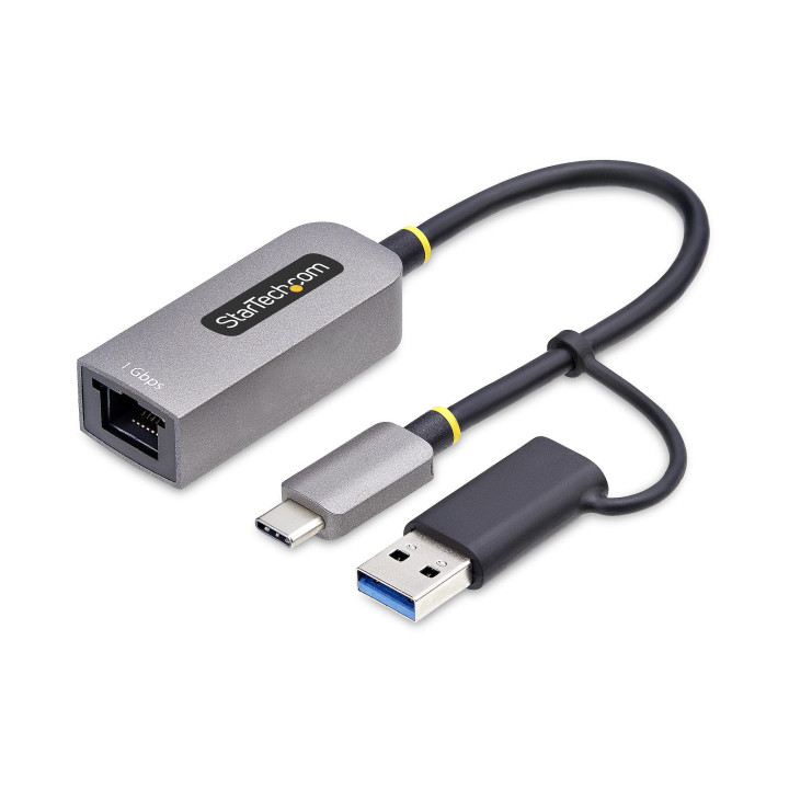 StarTech.com Adaptateur USB-C vers Ethernet avec Dongle USB-A, 10/100/1000Mbps, Adaptateur Réseau USB 3.0 vers Gigabit Etherne