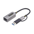 StarTech.com Adaptateur USB-C vers Ethernet avec Dongle USB-A, 10/100/1000Mbps, Adaptateur Réseau USB 3.0 vers Gigabit Etherne