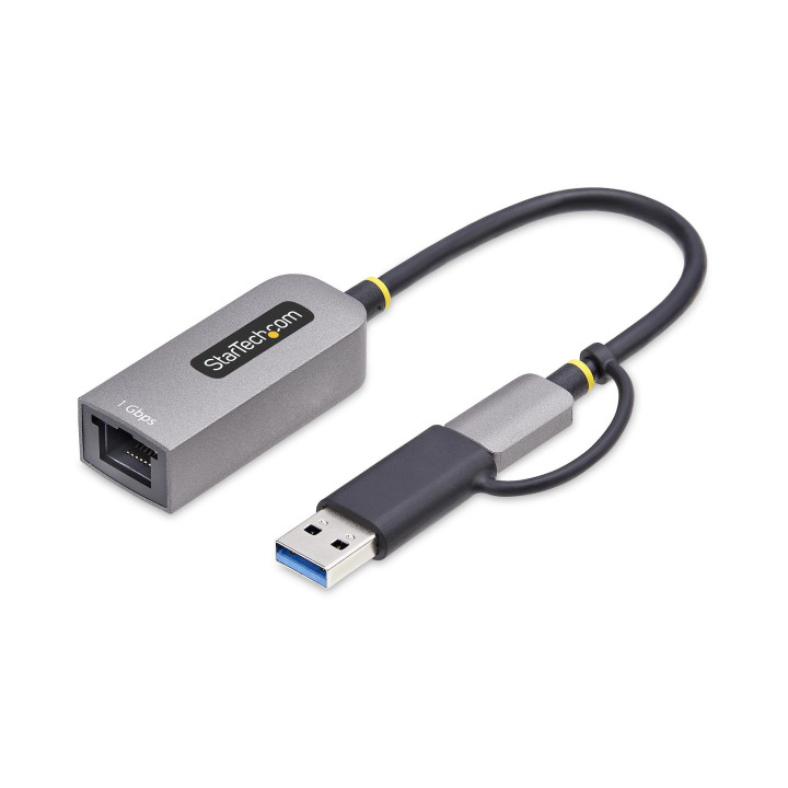 StarTech.com Adaptateur USB-C vers Ethernet avec Dongle USB-A, 10/100/1000Mbps, Adaptateur Réseau USB 3.0 vers Gigabit Etherne