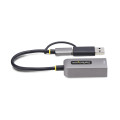 StarTech.com Adaptateur USB-C vers Ethernet avec Dongle USB-A, 10/100/1000Mbps, Adaptateur Réseau USB 3.0 vers Gigabit Etherne