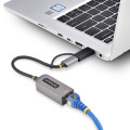 StarTech.com Adaptateur USB-C vers Ethernet avec Dongle USB-A, 10/100/1000Mbps, Adaptateur Réseau USB 3.0 vers Gigabit Etherne