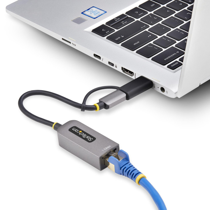 StarTech.com Adaptateur USB-C vers Ethernet avec Dongle USB-A, 10/100/1000Mbps, Adaptateur Réseau USB 3.0 vers Gigabit Etherne