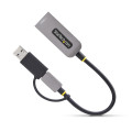 StarTech.com Adaptateur USB-C vers Ethernet avec Dongle USB-A, 10/100/1000Mbps, Adaptateur Réseau USB 3.0 vers Gigabit Etherne