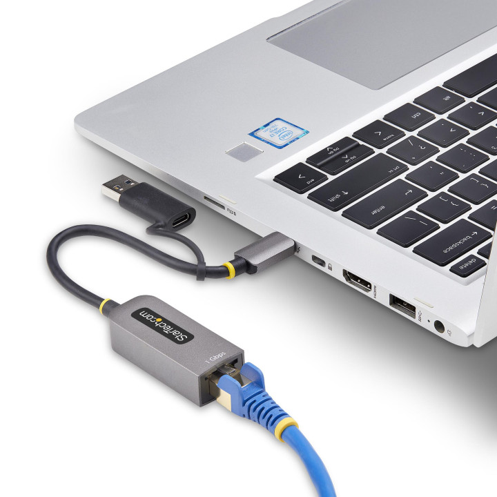 StarTech.com Adaptateur USB-C vers Ethernet avec Dongle USB-A, 10/100/1000Mbps, Adaptateur Réseau USB 3.0 vers Gigabit Etherne