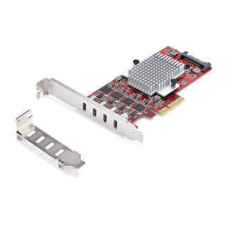StarTech.com Carte PCIe USB-C 4 Ports, USB 3.2 10 Gbit/s, Carte d'Extension PCI Express USB-C, 4 Contrôleurs USB Indépendants