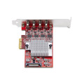 StarTech.com Carte PCIe USB-C 4 Ports, USB 3.2 10 Gbit/s, Carte d'Extension PCI Express USB-C, 4 Contrôleurs USB Indépendants