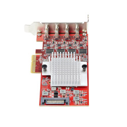 StarTech.com Carte PCIe USB-C 4 Ports, USB 3.2 10 Gbit/s, Carte d'Extension PCI Express USB-C, 4 Contrôleurs USB Indépendants