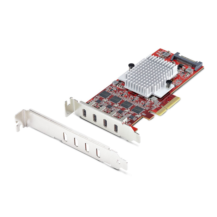 StarTech.com Carte PCIe USB-C 4 Ports, USB 3.2 10 Gbit/s, Carte d'Extension PCI Express USB-C, 4 Contrôleurs USB Indépendants