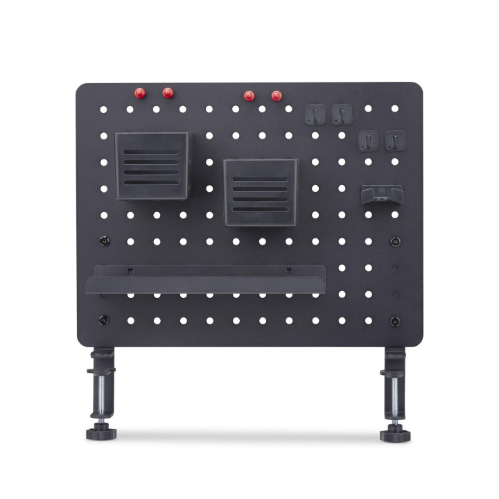 StarTech.com Panneau Perforé à Pinces avec Accessoires, 42 x 32cm, Panneau Perforé en Acier, Organisateur de Rangement de Bu