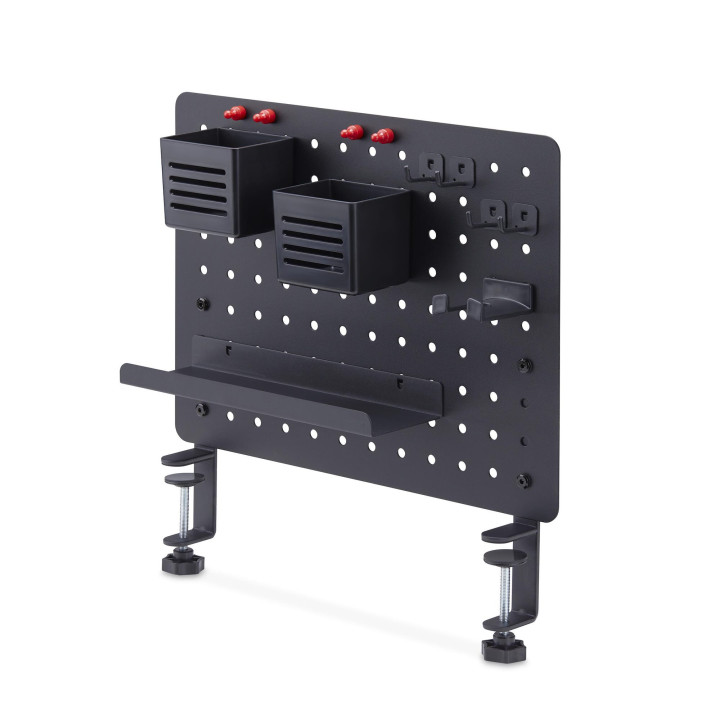 StarTech.com Panneau Perforé à Pinces avec Accessoires, 42 x 32cm, Panneau Perforé en Acier, Organisateur de Rangement de Bu