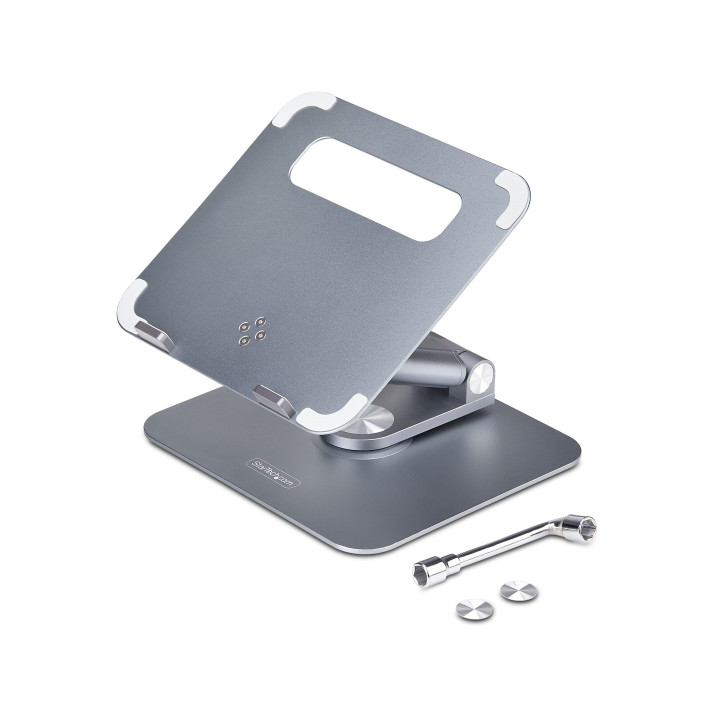 StarTech.com Support Télescopique pour PC Portable, Base Pivotante à 360&deg, Support Rotatif pour Bureau, Hauteur et Inclina