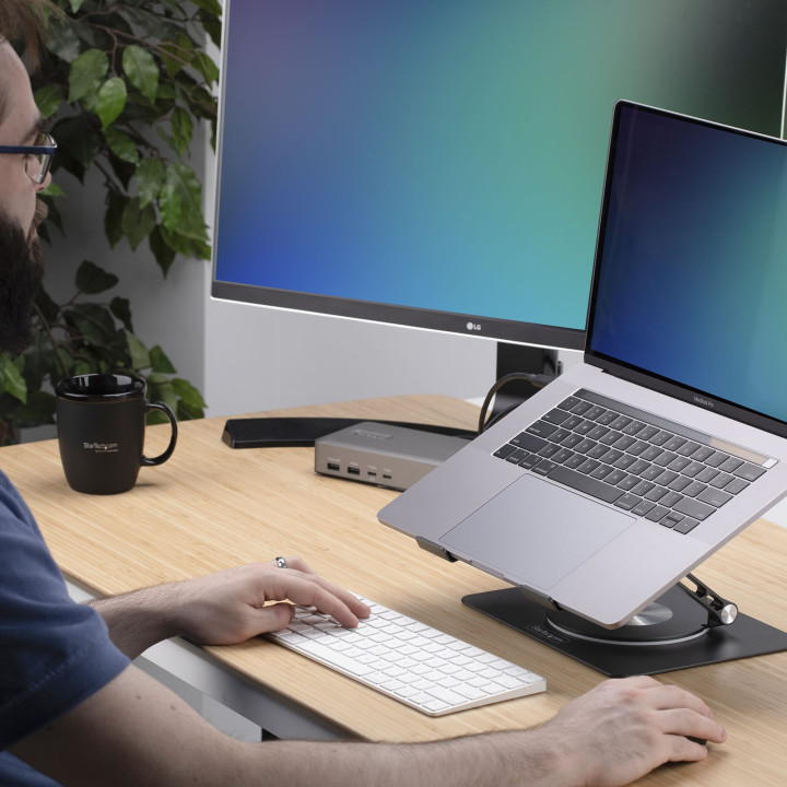 StarTech.com Support Rotatif pour PC Portable, Base Pivotante à 360&deg, Support Rotatif pour Bureau, Hauteur et Inclinaison R