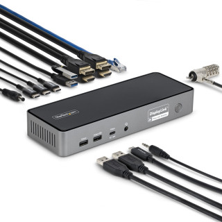 StarTech.com Station d'Accueil USB-C Triple Écran, Station de Recharge pour Ordinateur Portable 140 W pour MacBook Pro et Wind