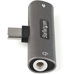 StarTech.com Adaptateur USB-C Audio & Chargeur - Convertisseur Prise Audio Mini Jack Aux TRRS 3.5mm Casque/Écouteurs - 60W USB