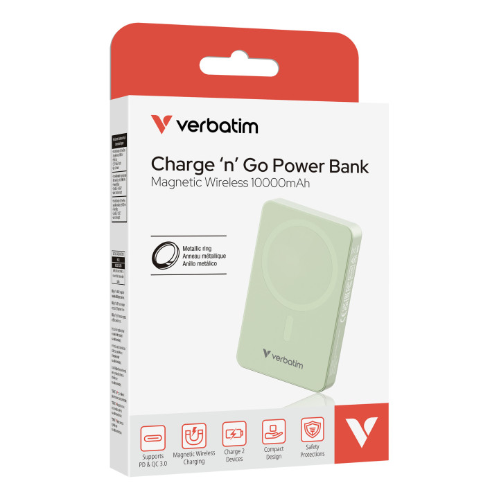 Verbatim Charge 'n' Go Essentials 10000 mAh Recharge sans fil Vert