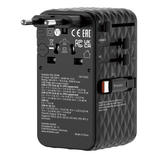 Verbatim Charge 'n' Travel 70W Universel Noir Secteur Charge rapide Intérieure