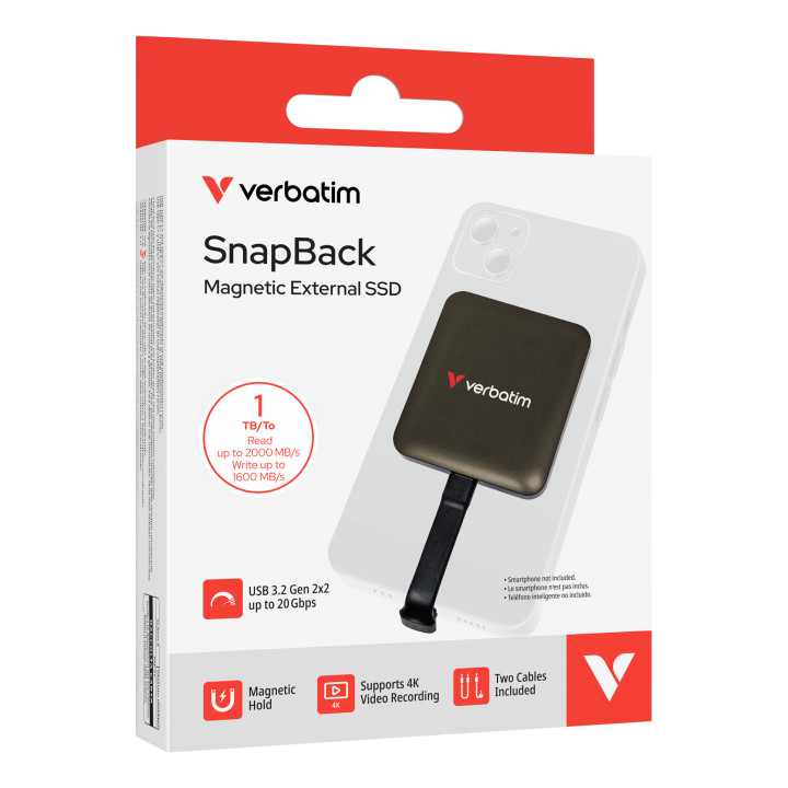 Verbatim SnapBack SSD 1 To USB Type-C USB 3.2 Gen 2x2 Noir