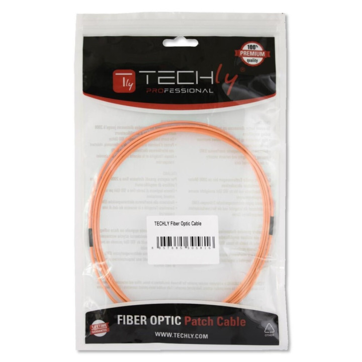 Techly 2m ST/LC 62.5/125 câble InfiniBand et à fibres optiques Orange