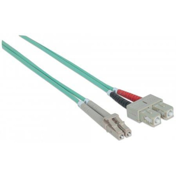 Techly ILWL D5-SCLC-100/OM3 câble InfiniBand et à fibres optiques 10 m SC LC Couleur aqua