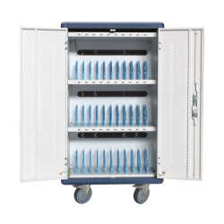 Techly I-CABINET-30DUTY chariot et rangement roulant Classe mobile de charge et de gestion Blanc, Bleu