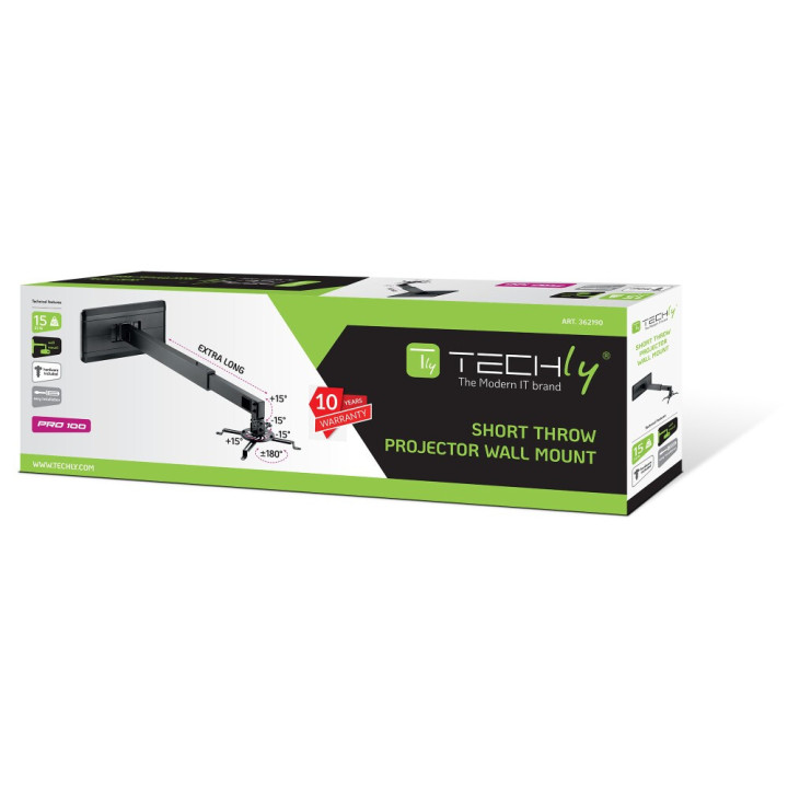 Techly ICA-PM 21 support pour projecteurs Mur Noir