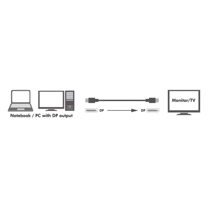 Techly ICOC DSP-A14-010NT câble DisplayPort 1 m Noir