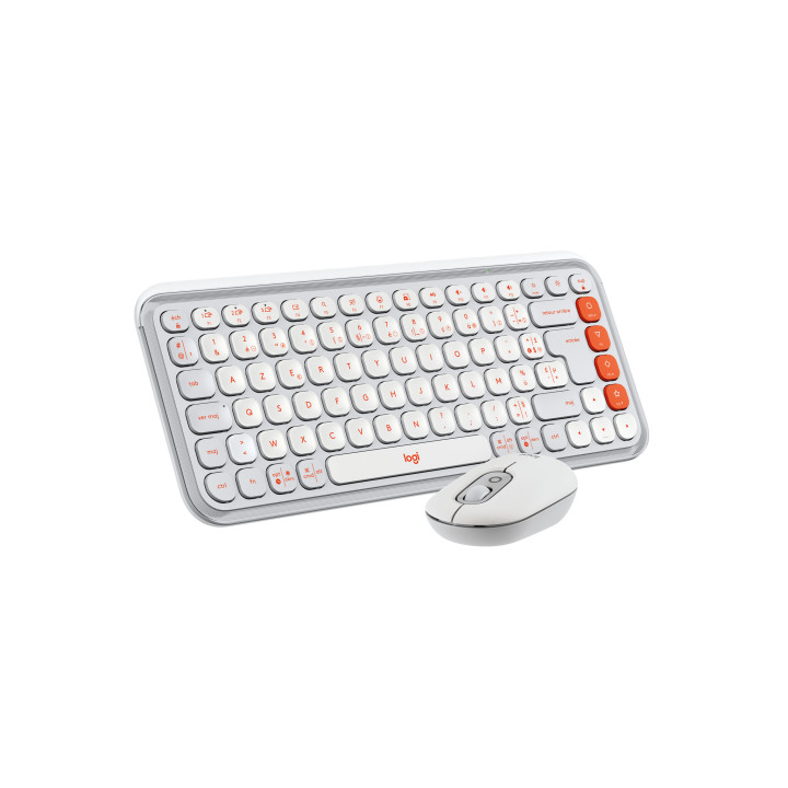 Logitech Pop Icon Combo clavier Souris incluse Universel Bluetooth AZERTY Français Blanc