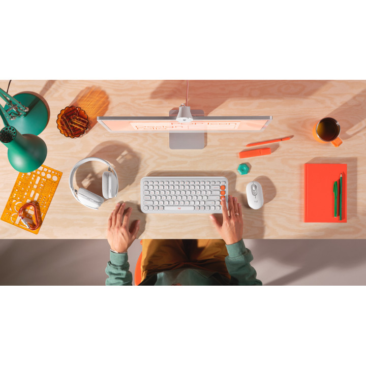 Logitech Pop Icon Combo clavier Souris incluse Universel Bluetooth AZERTY Français Blanc