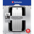 Verbatim Traveller USB3.0 disque dur externe 750 Go 5400 tr/min Micro-USB B 3.2 Gen 1 (3.1 Gen 1) Noir, Argent