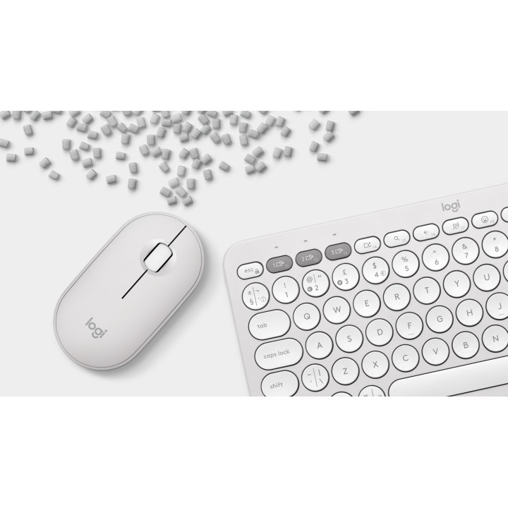 Logitech Pebble 2 Combo clavier Souris incluse Universel RF sans fil + Bluetooth AZERTY Français Blanc